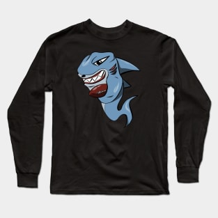 Football Shark Mascot Long Sleeve T-Shirt